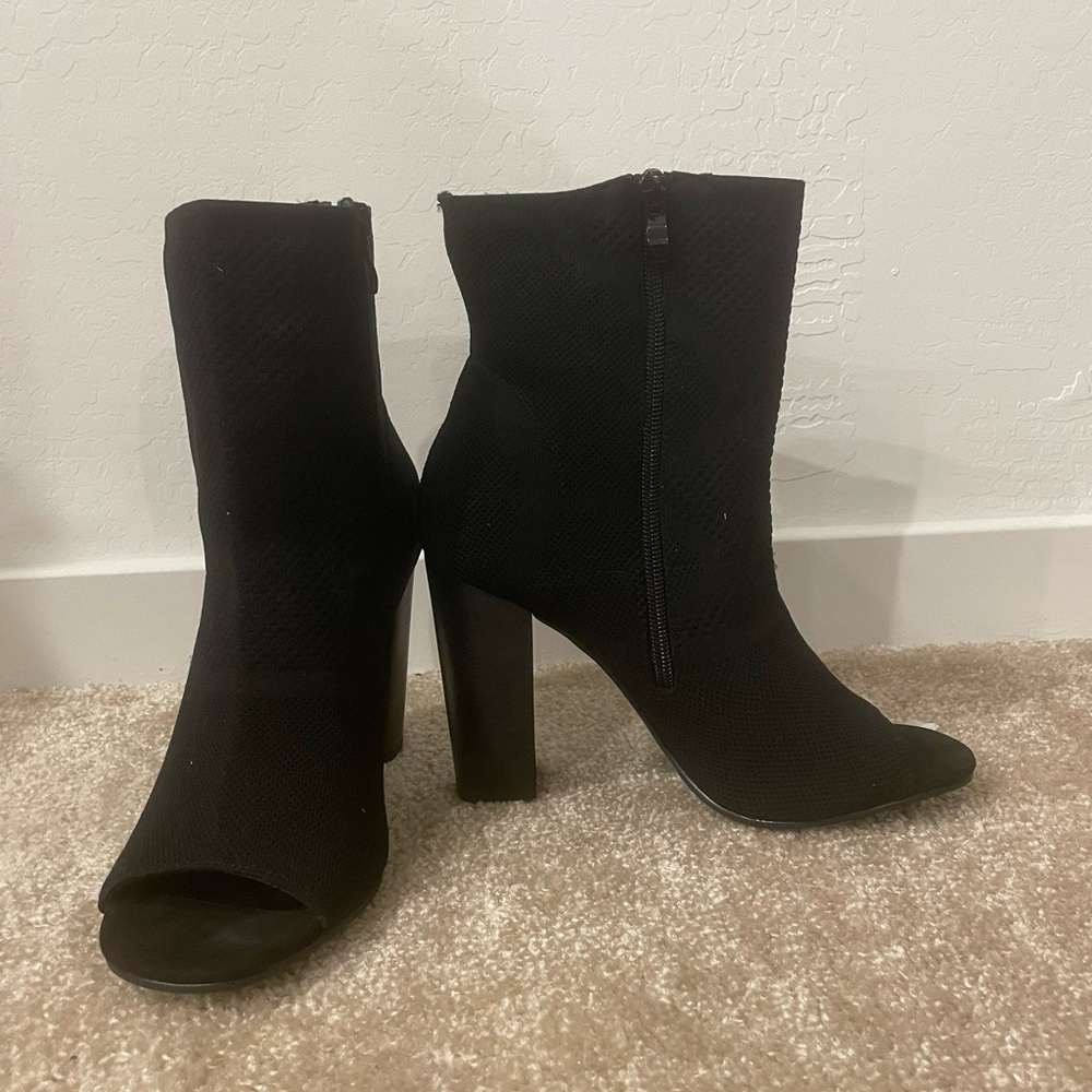 Knit Mesh Open Toe Bootie - Picture 3 of 7